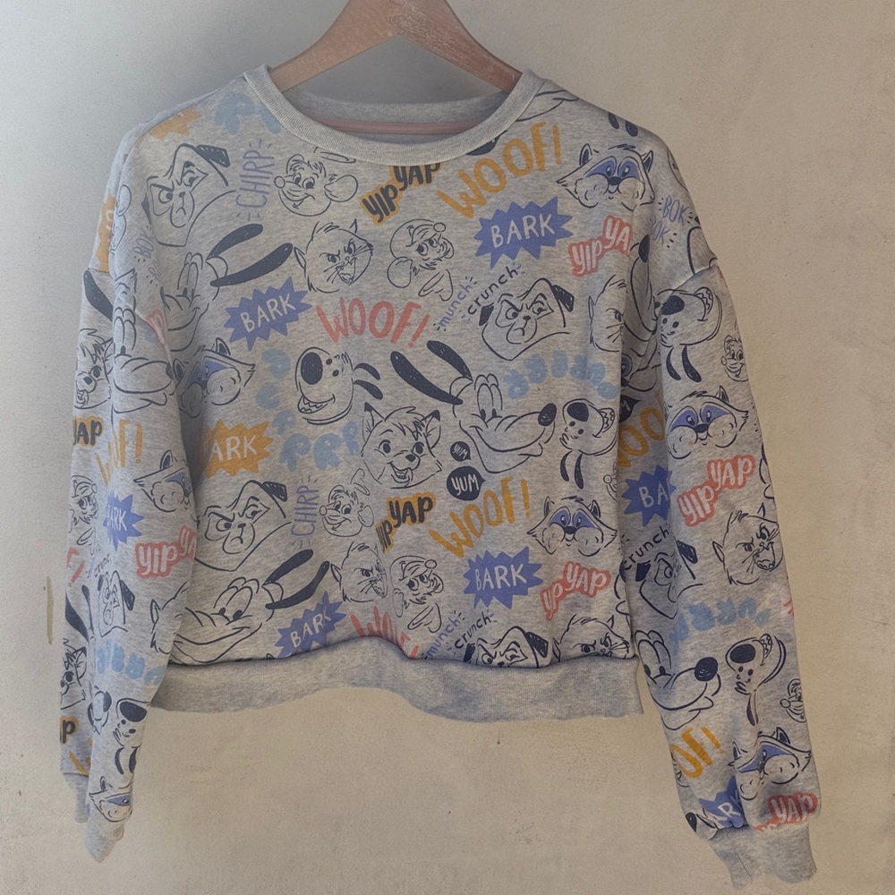 Disney Brand pullover sweatshirt “Critters” 80% ORGANIC cotton polyester L/S M L